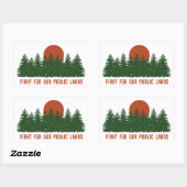 Sticker Rectangulaire Lutter Pour Nos Terres Publiques (Feuille)
