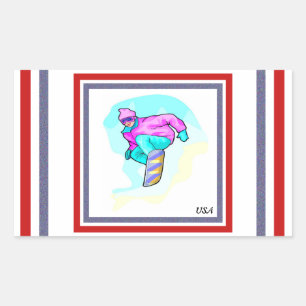 Sticker Rectangulaire Luv to Snowboard