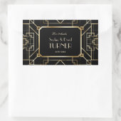 Sticker Rectangulaire Luxe Black and Gold Great Gatsby Mariage (Sac)