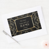 Sticker Rectangulaire Luxe Black and Gold Great Gatsby Mariage (Enveloppe)