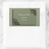 Sticker Rectangulaire Luxe Moderne Sage vert & or faux métallique (Sac)