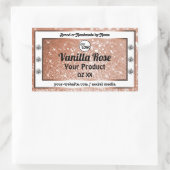 Sticker Rectangulaire Luxe Rose Gold Parties scintillant Étoiles Produit (Sac)