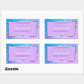 Sticker Rectangulaire Luxe Turquoise Parties scintillant violet Produit (Feuille)