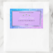 Sticker Rectangulaire Luxe Turquoise Parties scintillant violet Produit (Sac)