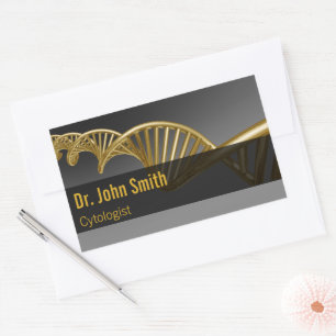 Sticker Rectangulaire Luxueux ADN professionnel en or pour usage médical