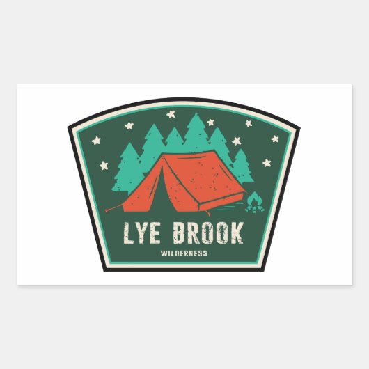 Sticker Rectangulaire Lye Brook Wilderness Vermont Camping (Devant)