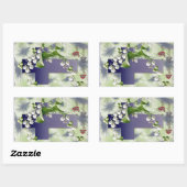 Sticker Rectangulaire Lys de la Vallée Croix de Pâques (Feuille)