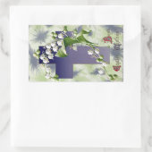 Sticker Rectangulaire Lys de la Vallée Croix de Pâques (Sac)