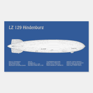 Sticker Rectangulaire LZ 129 Hindenburg - Plan directeur des avions ABD