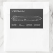 Sticker Rectangulaire LZ 129 Hindenburg - Plan directeur des navires PD (Sac)
