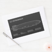 Sticker Rectangulaire LZ 129 Hindenburg - Plan directeur des navires PD (Enveloppe)