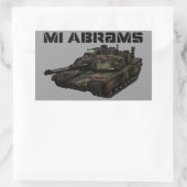 Sticker Rectangulaire M1 Abrams (Sac)