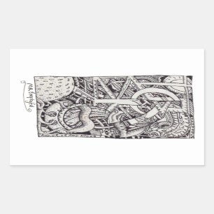 Sticker Rectangulaire M. Emptyful, Dessin D'Encre