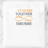 Sticker Rectangulaire M. et Mme 11th Anniversary (Sac)