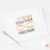 Sticker Rectangulaire M. et Mme 11th Anniversary (Enveloppe)