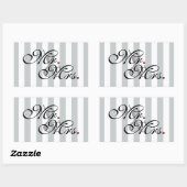 Sticker Rectangulaire M. et Mme Cliquer pour Customiser les bandes de co (Feuille)