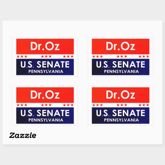 Sticker Rectangulaire M. Oz Sénat américain Pennsylvanie (Feuille)