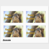 Sticker Rectangulaire M. Squirrel souhaite un joyeux anniversaire (Feuille)