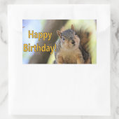 Sticker Rectangulaire M. Squirrel souhaite un joyeux anniversaire (Sac)