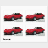Sticker Rectangulaire Ma Corvette rouge de 1979 (Feuille)