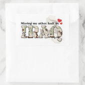 Sticker Rectangulaire Ma moitié en Irak m'a manqué (Sac)