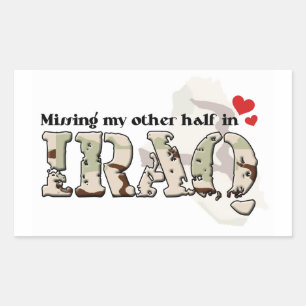 Sticker Rectangulaire Ma moitié en Irak m'a manqué