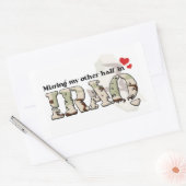 Sticker Rectangulaire Ma moitié en Irak m'a manqué (Enveloppe)