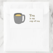 Sticker Rectangulaire Ma tasse de thé (Sac)