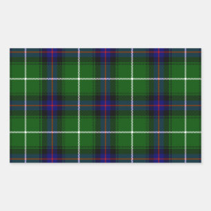 Sticker Rectangulaire MacDonald tartan bleu vert plaid