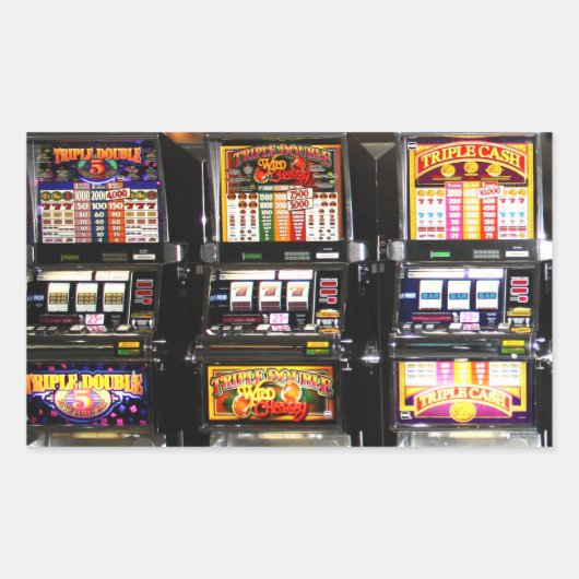 Sticker Rectangulaire Machines de rêve Las Vegas Slots (Devant)
