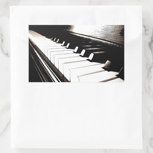 Sticker Rectangulaire Macro Touches de piano (Sac)