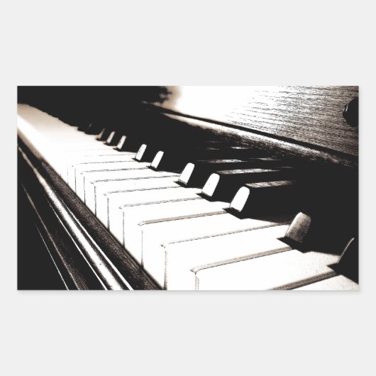 Sticker Rectangulaire Macro Touches de piano (Devant)