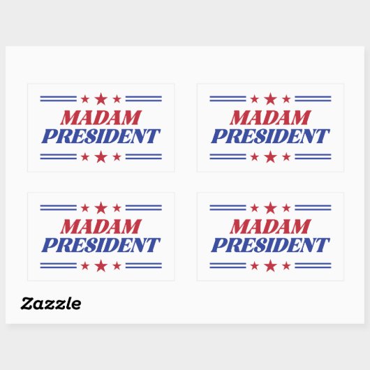 Sticker Rectangulaire Madame la Présidente Kamala Harris (Feuille)