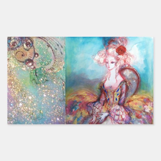 STICKER RECTANGULAIRE MADAME POMPADOUR, (Devant)