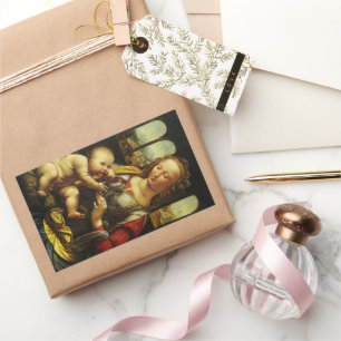 Sticker Rectangulaire Madone au clou de girofle de Léonard de Vinci