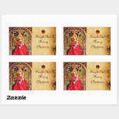 STICKER RECTANGULAIRE MADONNA DU PARCHEMENT ROSE BOWER (Feuille)