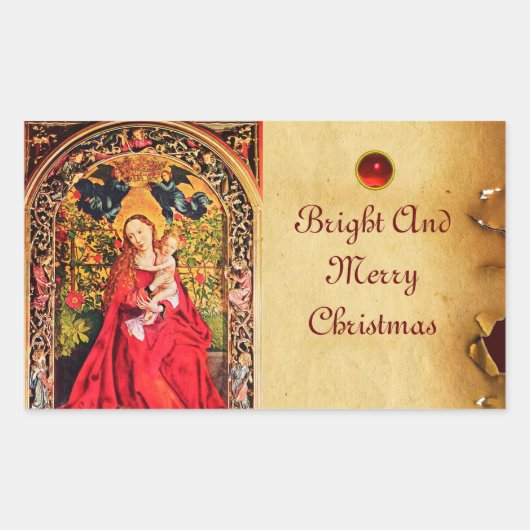 STICKER RECTANGULAIRE MADONNA DU PARCHEMENT ROSE BOWER (Devant)