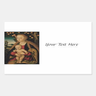 Sticker Rectangulaire Madonna et Christ Enfant sous pommier