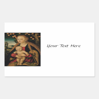 Sticker Rectangulaire Madonna et Christ Enfant sous pommier