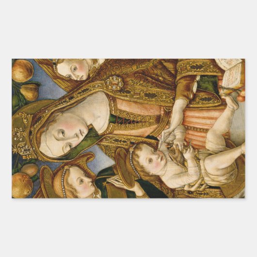 Sticker Rectangulaire Madonna Jésus Christ Anges Noël élégant (Devant)