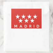 Sticker Rectangulaire madrid ville drapeau espagne nom du pays (Sac)