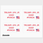 STICKER RECTANGULAIRE MAGA ! VOTEZ POUR TRUMP/JFK JR 2020 ! (Feuille)