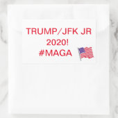 STICKER RECTANGULAIRE MAGA ! VOTEZ POUR TRUMP/JFK JR 2020 ! (Sac)