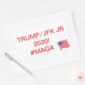 STICKER RECTANGULAIRE MAGA ! VOTEZ POUR TRUMP/JFK JR 2020 ! (Enveloppe)