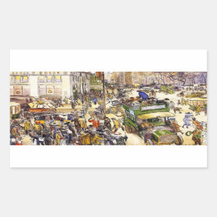 Sticker Rectangulaire Magasins de Noël sur la Cinquième Avenue (New York