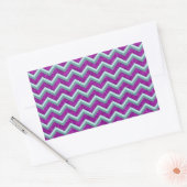 Sticker Rectangulaire Magenta Foil et Turquoise ZigZag Motif (Enveloppe)