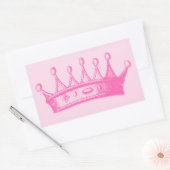 Sticker Rectangulaire Magenta Princess Crown sur Arrière - plan rose (Enveloppe)