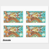 STICKER RECTANGULAIRE MAGIC CANDY CORN DRAGON, IMAGINAIRE HALLOWEEN (Feuille)
