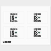 Sticker Rectangulaire Magical kindness butterfly, inspiration motivatio (Feuille)
