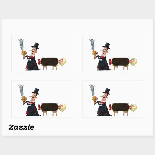 Sticker Rectangulaire Magicien exécutant (Feuille)